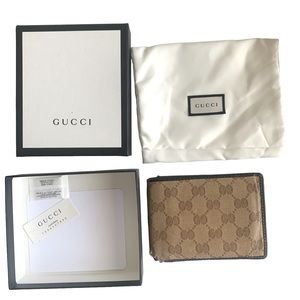 Authentic Gucci 217045 Crystal Canvas GG Guccissima Logo Bifold ID Window Wallet